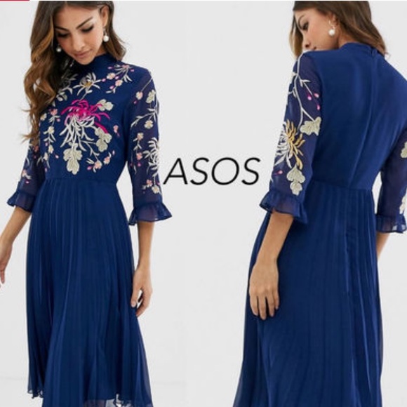 ASOS Embroidery Ruffle Dress - Picture 2 of 8